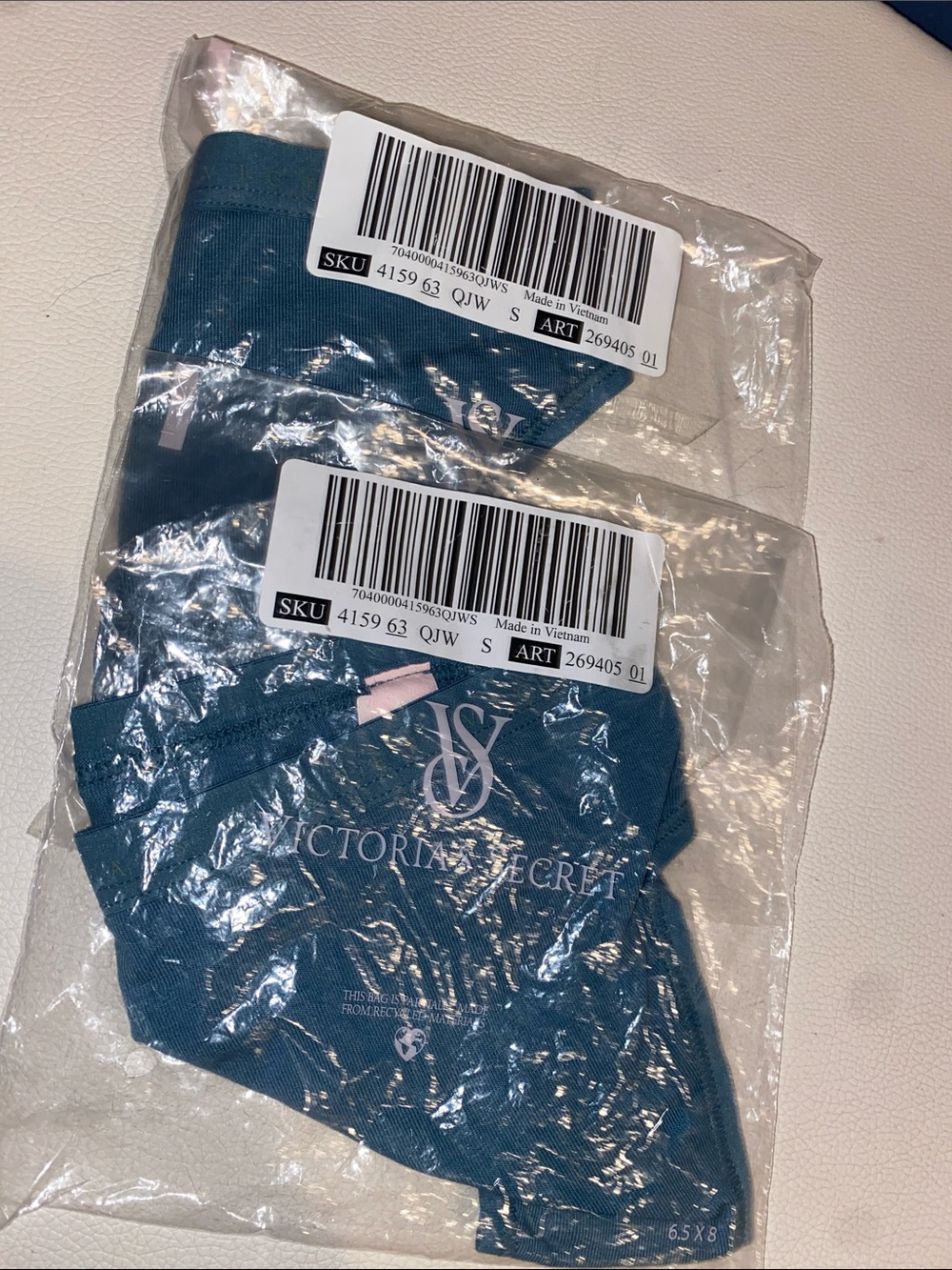 Women’s Victoria's Secret Teal Thong Panties NWT - 2